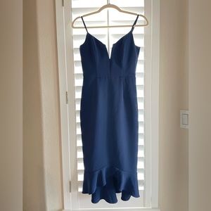 Bardot midi dress. Navy. XS